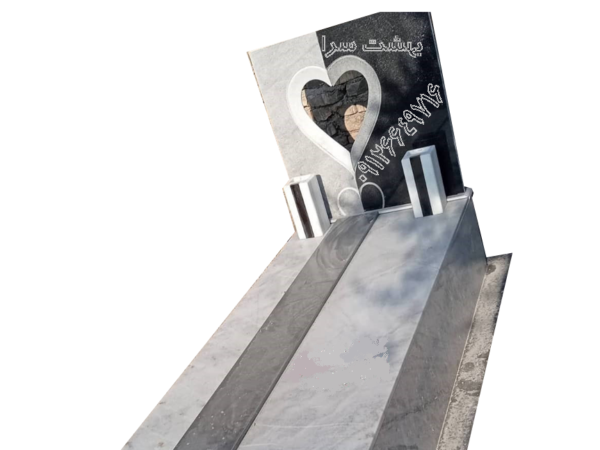 سنگ مزار مرمریت سفید طرح قلب کد 1611