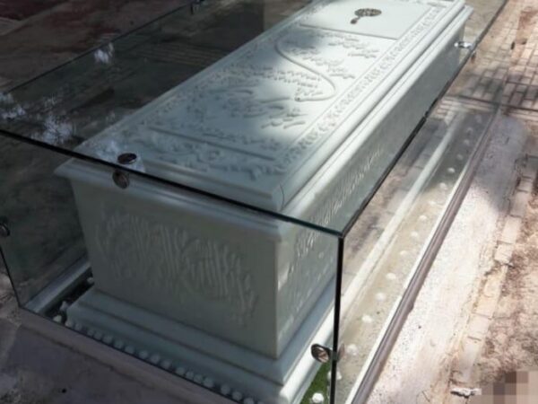 سنگ قبرمرمرازنا با باکس شیشه