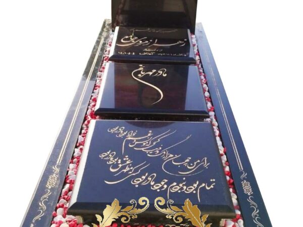 سنگ مزار گرانیت بلک سوپر طرح جزیره ای کد 33