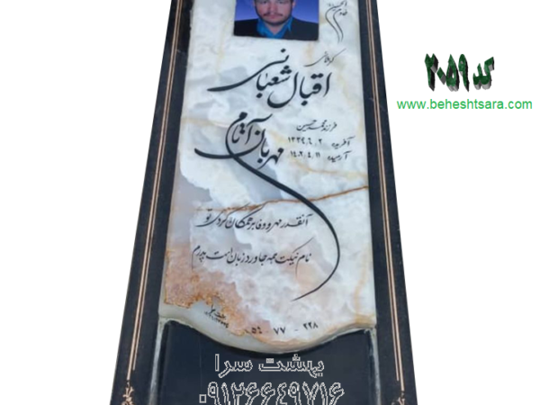 سنگ قبر مرمر نباتی طرح ترکیبی خورشید کد 2059